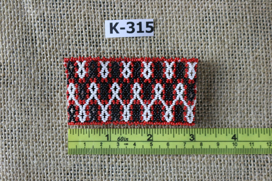 Art# K315  3 inch. Original Kayapo Traditional Peyote stitch Beaded Bracelet from Brazil.