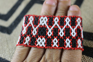 Art# K315  3 inch. Original Kayapo Traditional Peyote stitch Beaded Bracelet from Brazil.