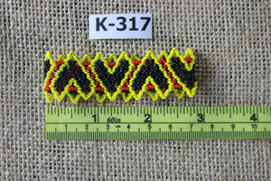 Art# K317  2.5+ inch. Original Kayapo Traditional Peyote stitch Beaded Bracelet from Brazil.