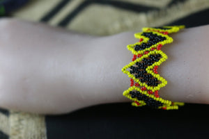 Art# K317  2.5+ inch. Original Kayapo Traditional Peyote stitch Beaded Bracelet from Brazil.