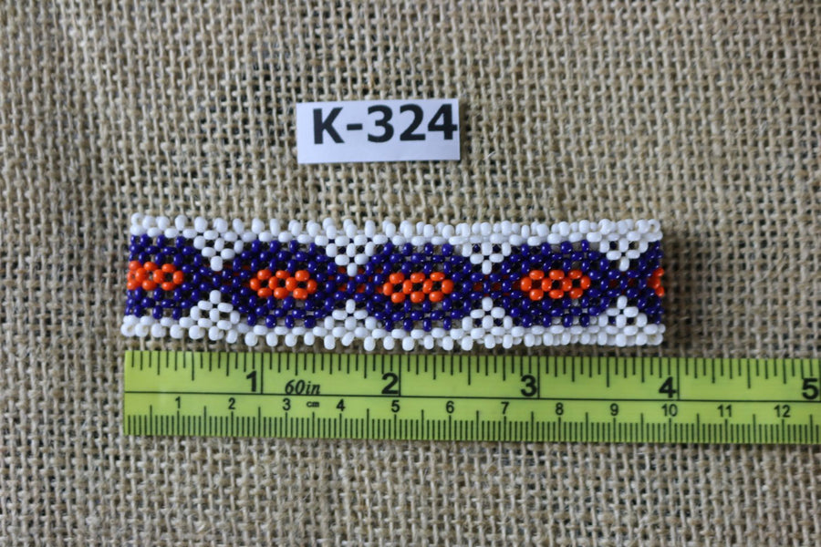 Art# K324  4  inch. Original Kayapo Traditional Peyote stitch Beaded Bracelet from Brazil