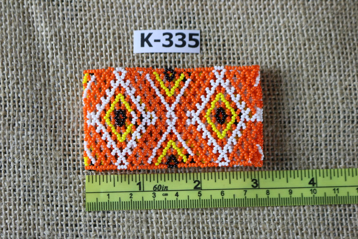 Art# K355  3+ inch. Original Kayapo Traditional Peyote stitch Beaded Bracelet from Brazil