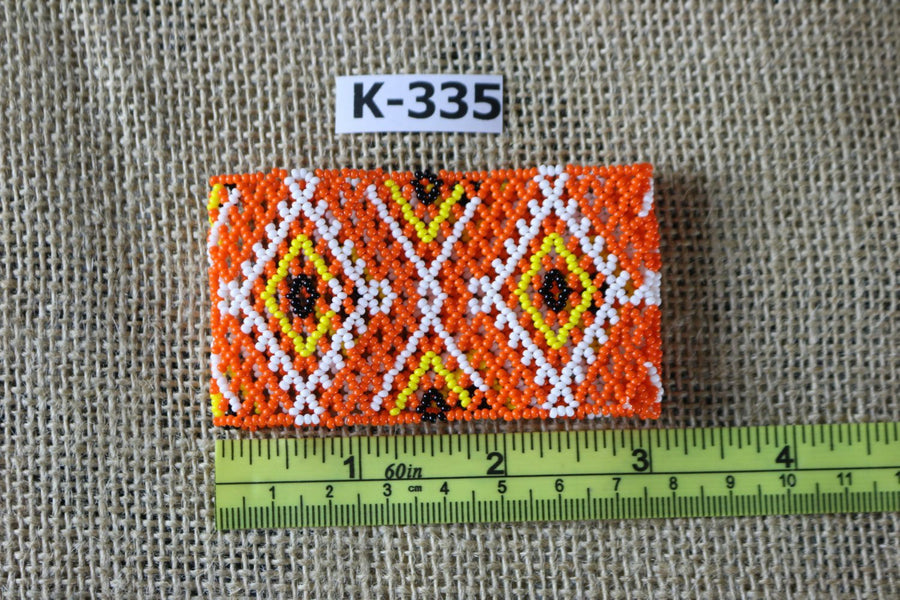 Art# K355  3+ inch. Original Kayapo Traditional Peyote stitch Beaded Bracelet from Brazil