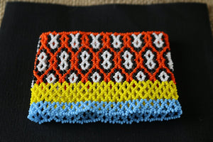 Art# K339  3+ inch. Original Kayapo Traditional Peyote stitch Beaded Bracelet from Brazil