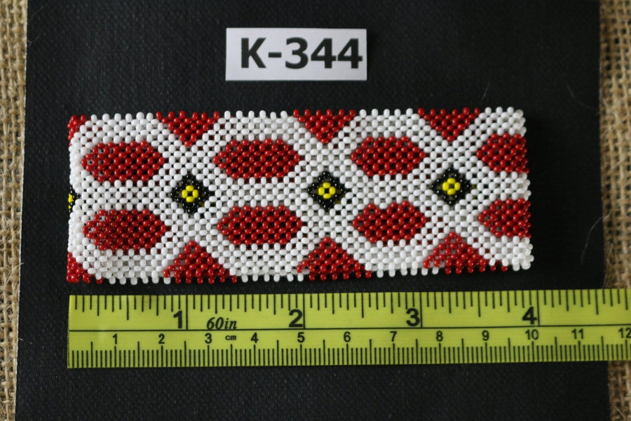 Art# K344  4 inch. Original Kayapo Traditional Peyote stitch Beaded Bracelet from Brazil
