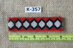 Art# K357  4 inch. Original Kayapo Traditional Peyote stitch Beaded Bracelet from Brazil