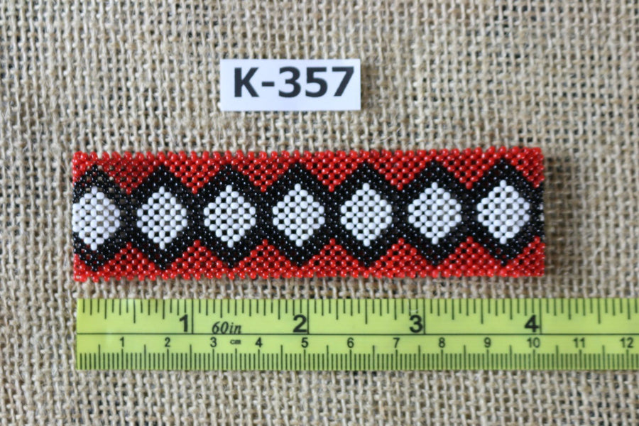 Art# K357  4 inch. Original Kayapo Traditional Peyote stitch Beaded Bracelet from Brazil