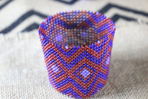 Art# K364  3.5+ inch. Original Kayapo Traditional Peyote stitch Beaded Bracelet from Brazil