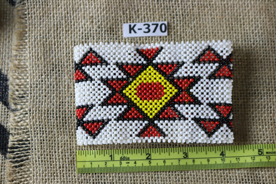 Art#  K370  4+  inch. Original Kayapo Traditional Peyote stitch Beaded Bracelet from Brazil