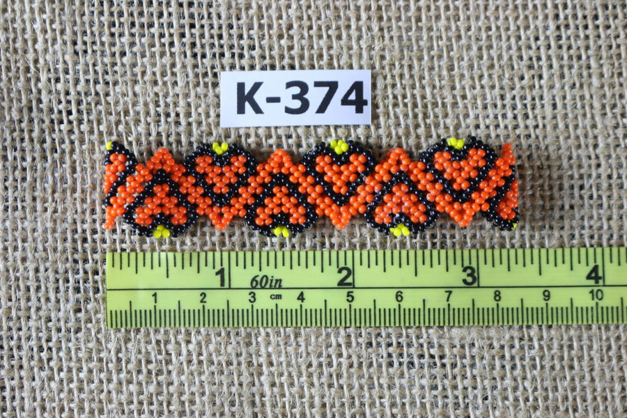 Art# K374  3+  inch. Original Kayapo Traditional Peyote stitch Beaded Bracelet from Brazil