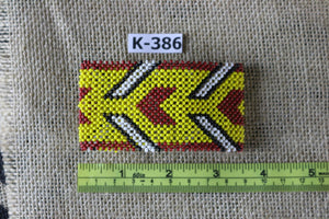 Art# K386  3.5 inch. Original Kayapo Traditional Peyote stitch Beaded Bracelet from Brazil