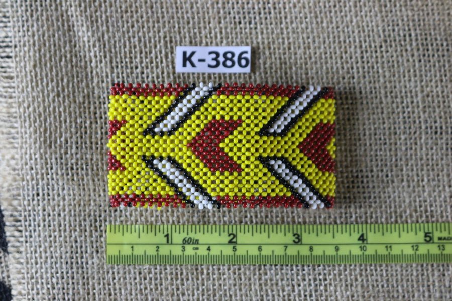 Art# K386  3.5 inch. Original Kayapo Traditional Peyote stitch Beaded Bracelet from Brazil