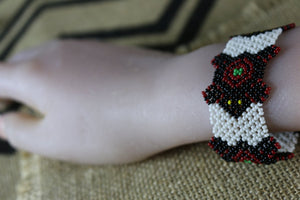 Art# K397  3 inch. Original Kayapo Traditional Peyote stitch Beaded Bracelet from Brazil