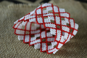 Art# K398  3.5 inch. Original Kayapo Traditional Peyote stitch Beaded Bracelet from Brazil