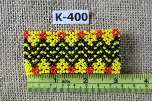 Art# K400  3 inch. Original Kayapo Traditional Peyote stitch Beaded Bracelet from Brazil