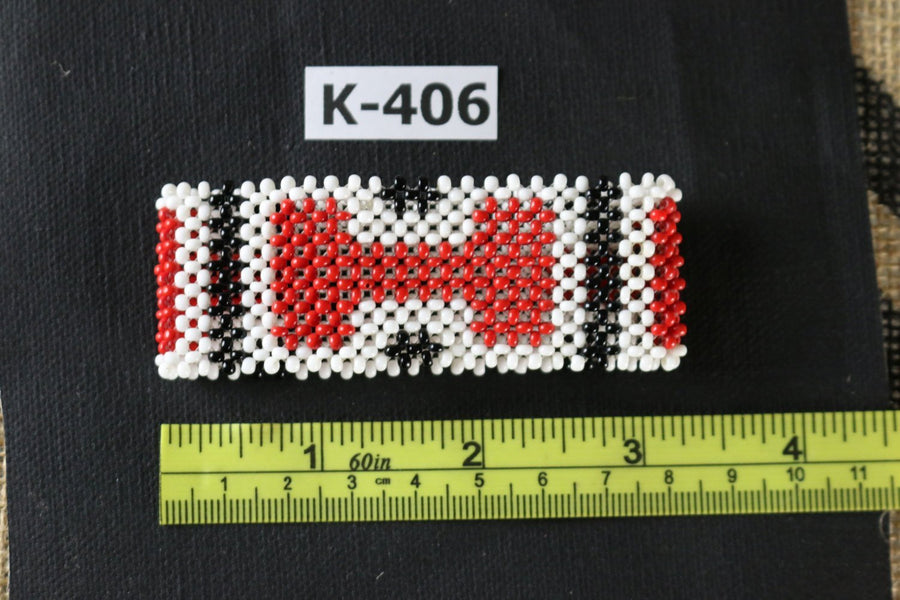 Art# K406  3+ inch. Original Kayapo Traditional Peyote stitch Beaded Bracelet from Brazil