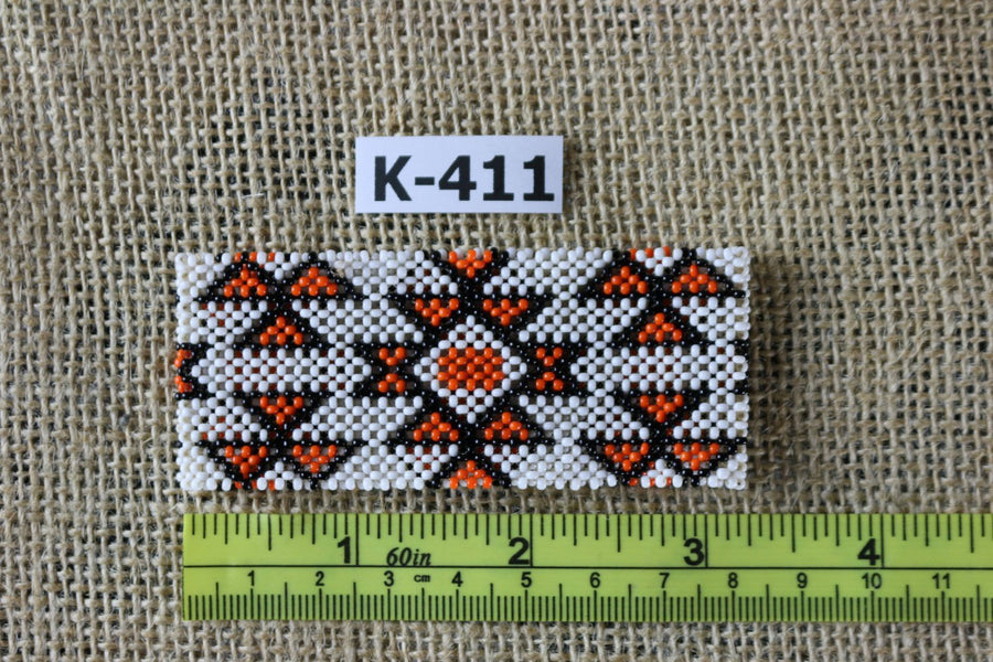 Art# K411 3+ inch. Original Kayapo Traditional Peyote stitch Beaded Bracelet from Brazil