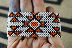 Art# K411 3+ inch. Original Kayapo Traditional Peyote stitch Beaded Bracelet from Brazil