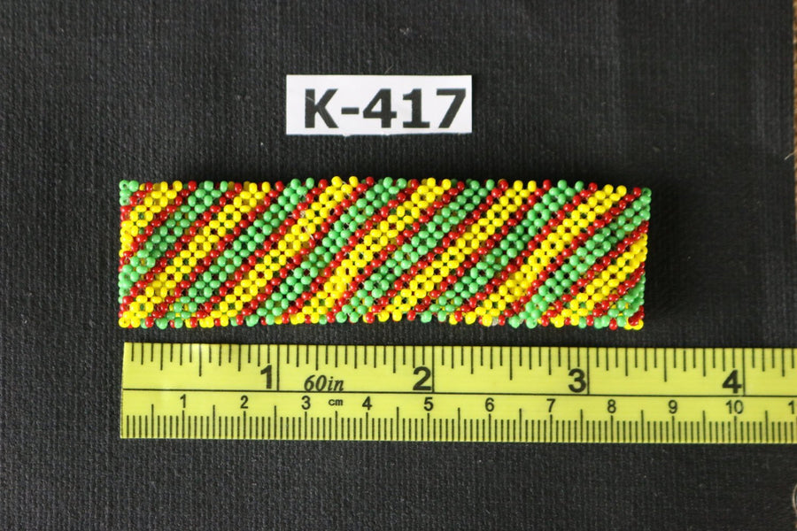 Art# K417  3+ inch. Original Kayapo Traditional Peyote stitch Beaded Bracelet from Brazil