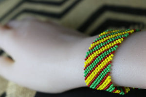 Art# K417  3+ inch. Original Kayapo Traditional Peyote stitch Beaded Bracelet from Brazil