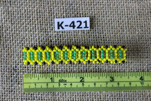 Art# K421  3+ inch. Original Kayapo Traditional Peyote stitch Beaded Bracelet from Brazil