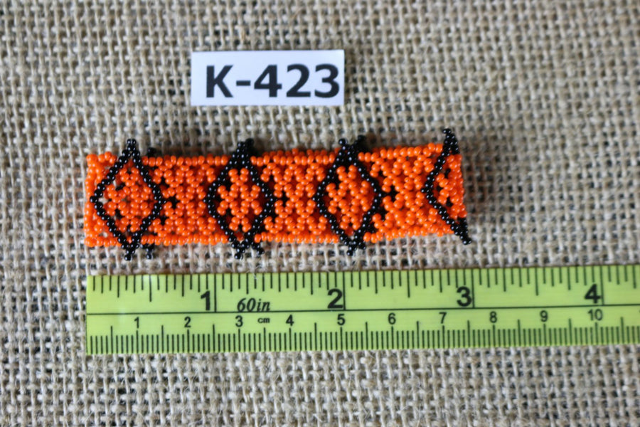 Art# K423  3+ inch. Original Kayapo Traditional Peyote stitch Beaded Bracelet from Brazil