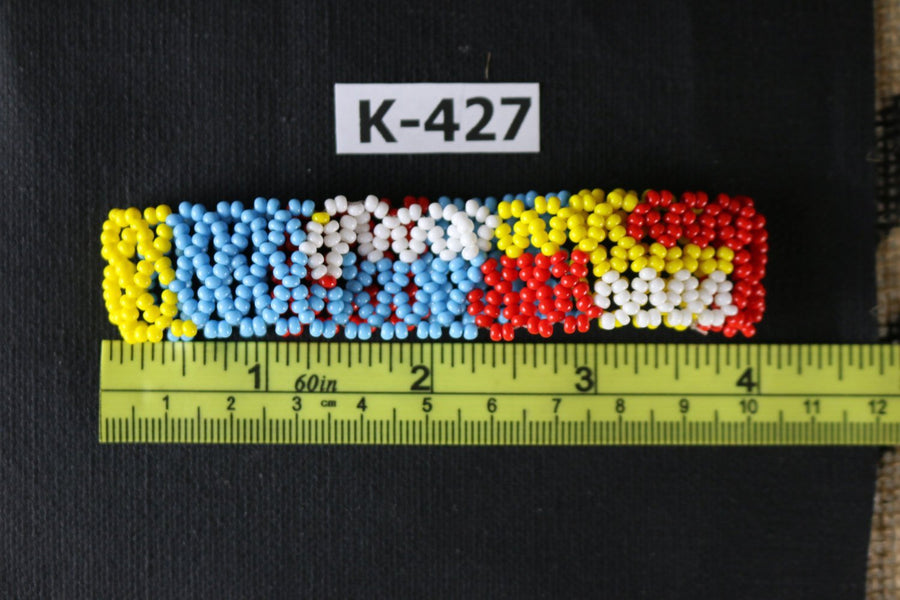 Art# K427  4 inch. Original Kayapo Traditional Peyote stitch Beaded Bracelet from Brazil