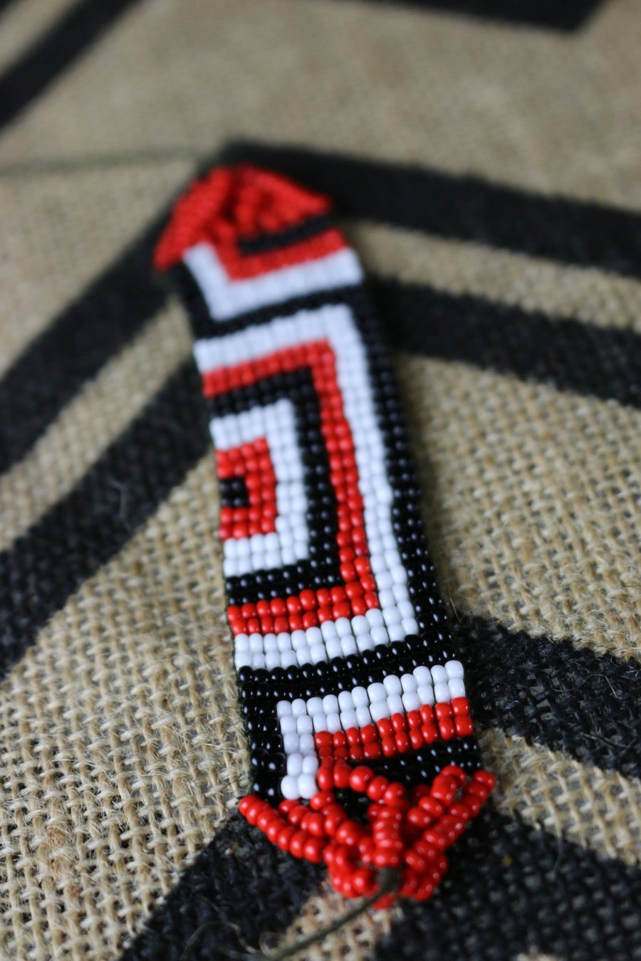 Art# K429  3+ inch. Original Kayapo Traditional Peyote stitch Beaded Bracelet from Brazil