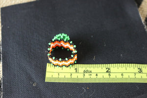 Art# K430  1 inch. Original Kayapo Traditional Peyote stitch Beaded Ring from Brazil