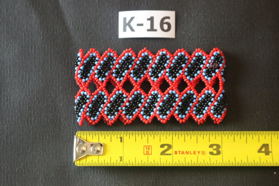 Art# K16 3 inch  Original Kayapo Traditional Peyote stitch Beaded Bracelet from Brazil.