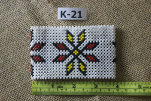 Art# K21   4 inch Original Kayapo Traditional Peyote stitch Beaded Bracelet from Brazil.