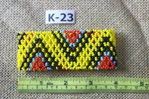Art# K23 4 inch  Original Kayapo Traditional Peyote stitch Beaded Bracelet from Brazil.