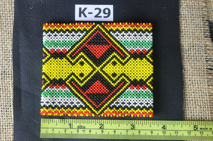 Art# K29 3.5+ inch Original Kayapo Traditional Peyote stitch Beaded Bracelet from Brazil.