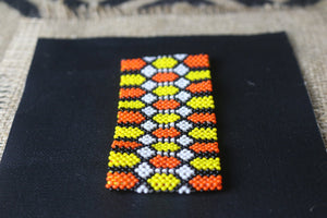 Art# K34 3.5 inch  Original Kayapo Traditional Peyote stitch Beaded Bracelet from Brazil.
