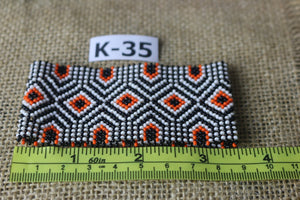 Art# K35  3.5 inch Original Kayapo Traditional Peyote stitch Beaded Bracelet from Brazil.
