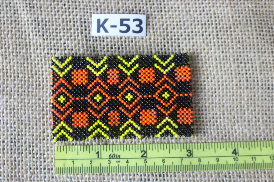 Art# K53 3 inch  Original Kayapo Traditional Peyote stitch Beaded Bracelet from Brazil.