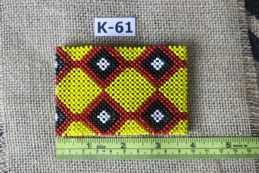Art# K61  3.5+ inch Original Kayapo Traditional Peyote stitch Beaded Bracelet from Brazil.