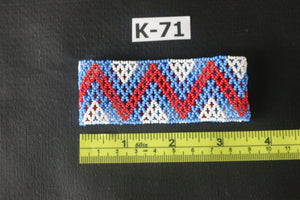 Art# K71  3.5 inch Original Kayapo Traditional Peyote stitch Beaded Bracelet from Brazil.