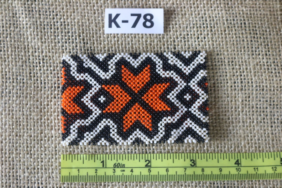 Art# K78  3+ inch Original Kayapo Traditional Peyote stitch Beaded Bracelet from Brazil.