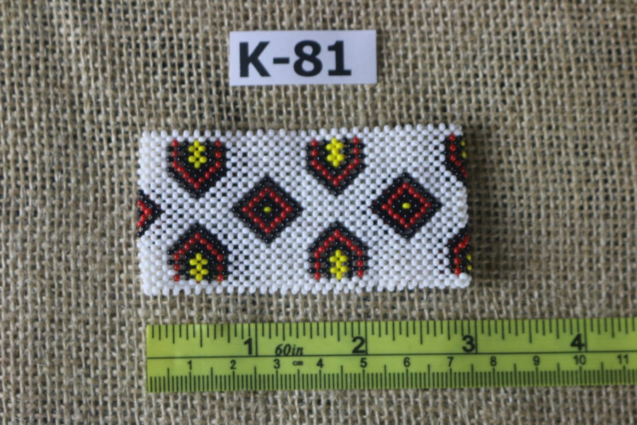 Art# K81 3 inch. Original Kayapo Traditional Peyote stitch Beaded Bracelet from Brazil.