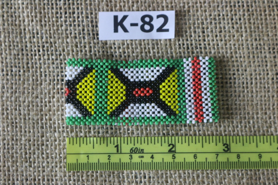 Art# K82 2.5+ inch Original Kayapo Traditional Peyote stitch Beaded Bracelet from Brazil.