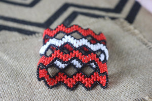 Art# K83 3 inch Original Kayapo Traditional Peyote stitch Beaded Bracelet from Brazil.