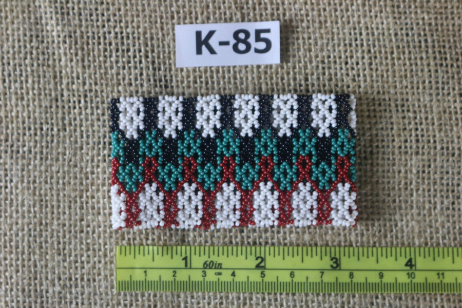 Art# K85 3+ inch Original Kayapo Traditional Peyote stitch Beaded Bracelet from Brazil.