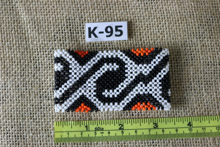 Art# K95  3.5 inch Original Kayapo Traditional Peyote stitch Beaded Bracelet from Brazil.