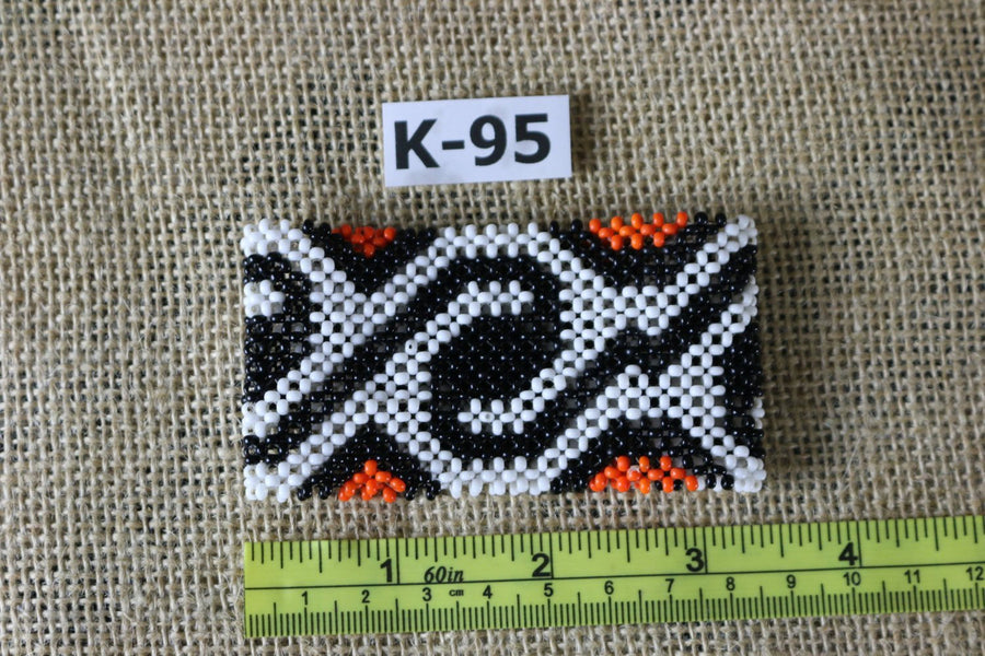 Art# K95  3.5 inch Original Kayapo Traditional Peyote stitch Beaded Bracelet from Brazil.