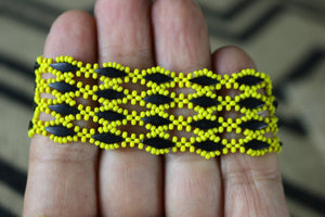 Art# K104  3 inch Original Kayapo Traditional Peyote stitch Beaded Bracelet from Brazil.