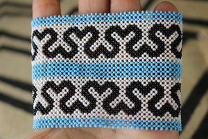 Art# K105 3.5+ inch  Original Kayapo Traditional Peyote stitch Beaded Bracelet from Brazil.