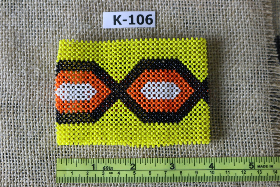 Art# K106 4 inch Original Kayapo Traditional Peyote stitch Beaded Bracelet from Brazil.