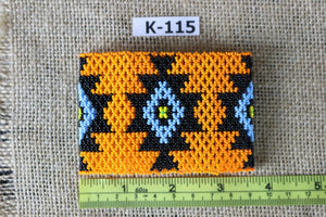Art# K115 3.5+ inch Original Kayapo Traditional Peyote stitch Beaded Bracelet from Brazil.