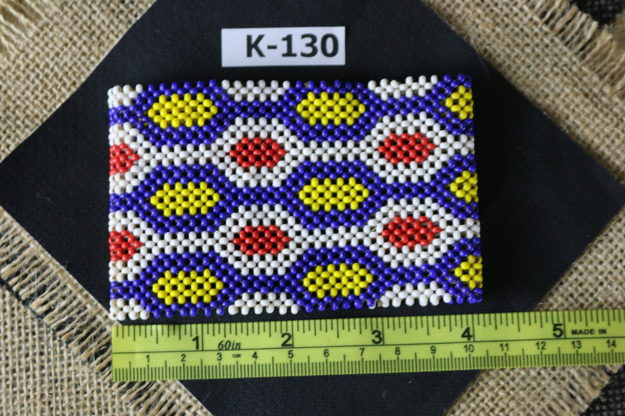 Art# K130 4 inch Original Kayapo Traditional Peyote stitch Beaded Bracelet from Brazil.